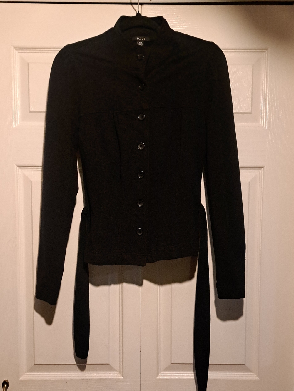 Jacob-Black Button-Front Women's Jacket
